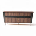 Credenza in legno di noce con finitura nera 150 x 45 x 80cm