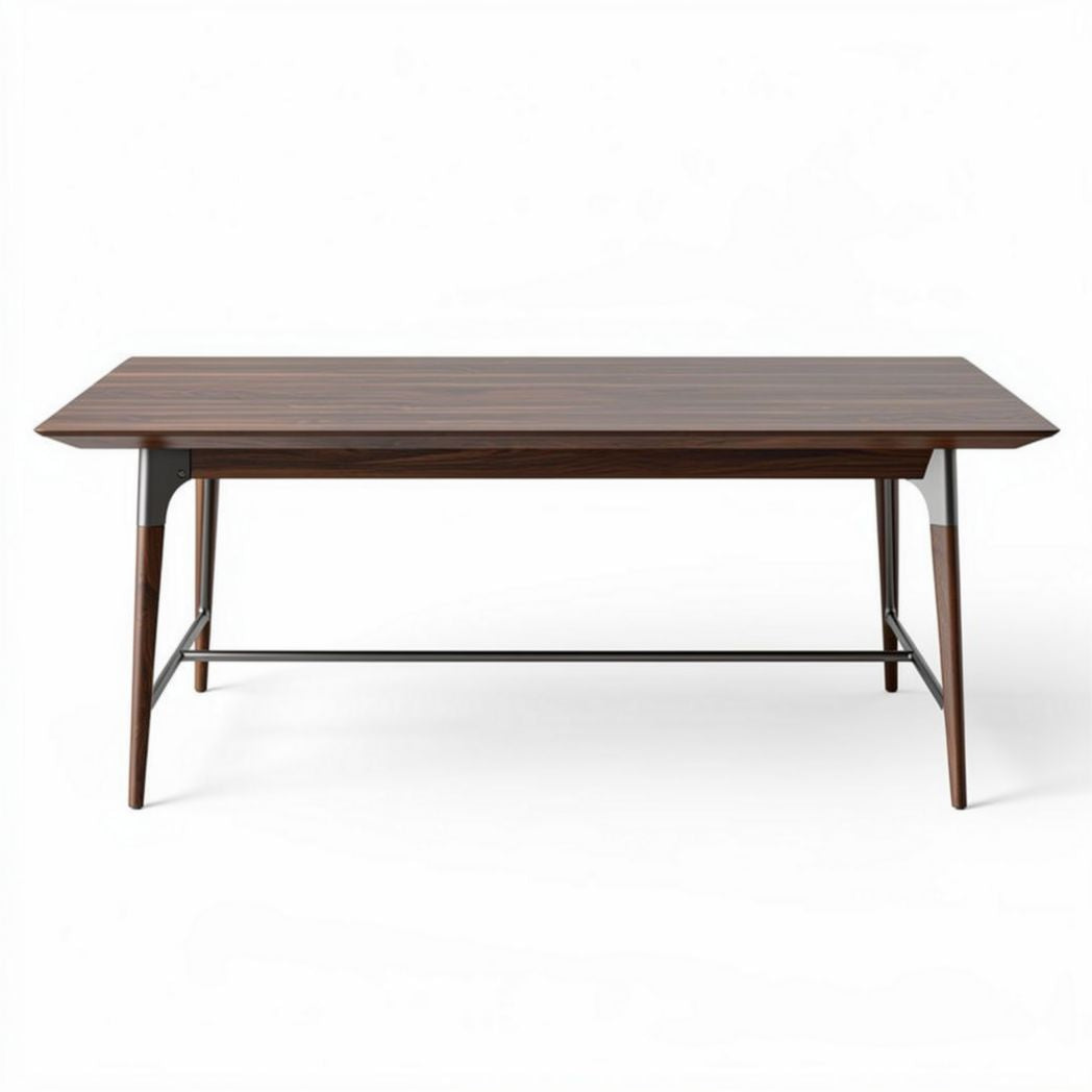 Tavolo da pranzo in legno rovere con struttura in metallo 180 x 90 x 75cm
