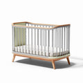 Culla in legno con barre di protezione 120 x 60 x 90cm color legno e grigio