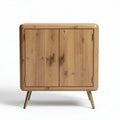 Mobiletto in legno con finitura naturale e maniglie in metallo 80 x 40 x 90cm