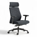 Sedia da ufficio regolabile in tessuto grigio scuro con supporto lombare 60 x 60 x 120cm