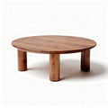 Tavolino rotondo in legno di noce con dimensioni di 100 x 100 x 30cm