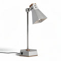 Lampada da scrivania in metallo e legno colori grigio e naturale dimensioni 25 x 15 x 40cm